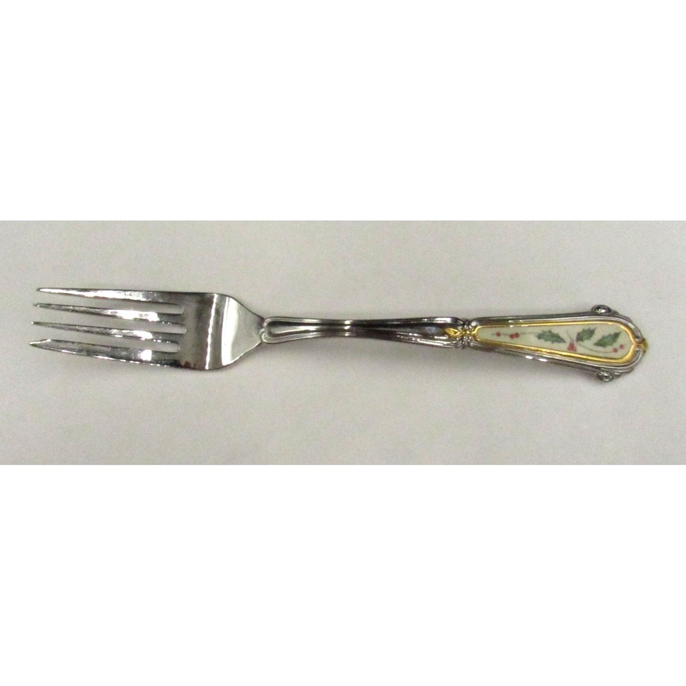 Lenox Holiday Holly & Berry Salad Fork 7 1/8 inch Stainless 18/8 Japan